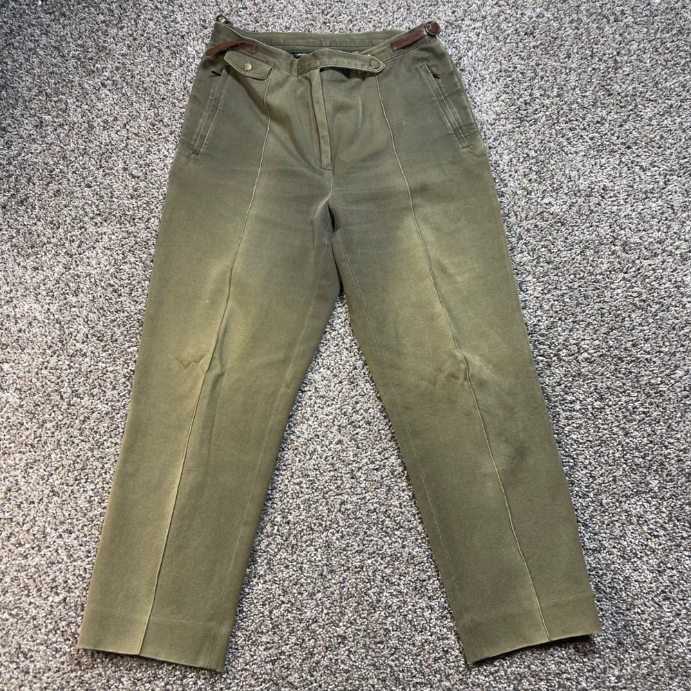 Lauren Ralph Lauren Women's Size 8 Olive Green Equestrian Trousers Cotton Lycra